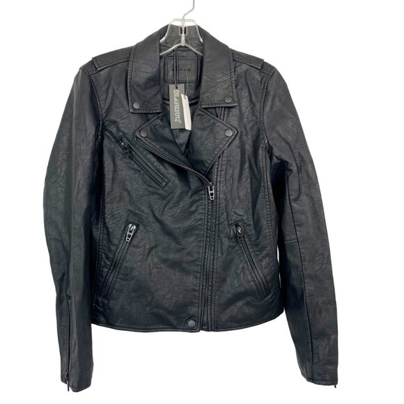 NEW Anthropologie Blank NYC Faux Leather Moto Jacket Black - Size Small - Picture 1 of 8